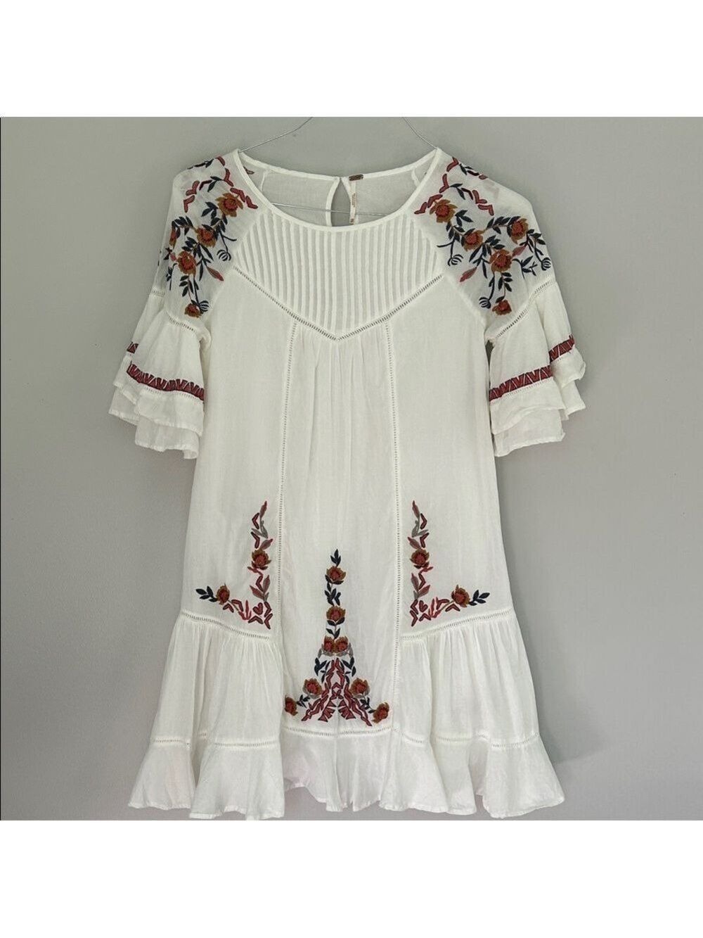 Free People White Pavlo Embroidered Dress